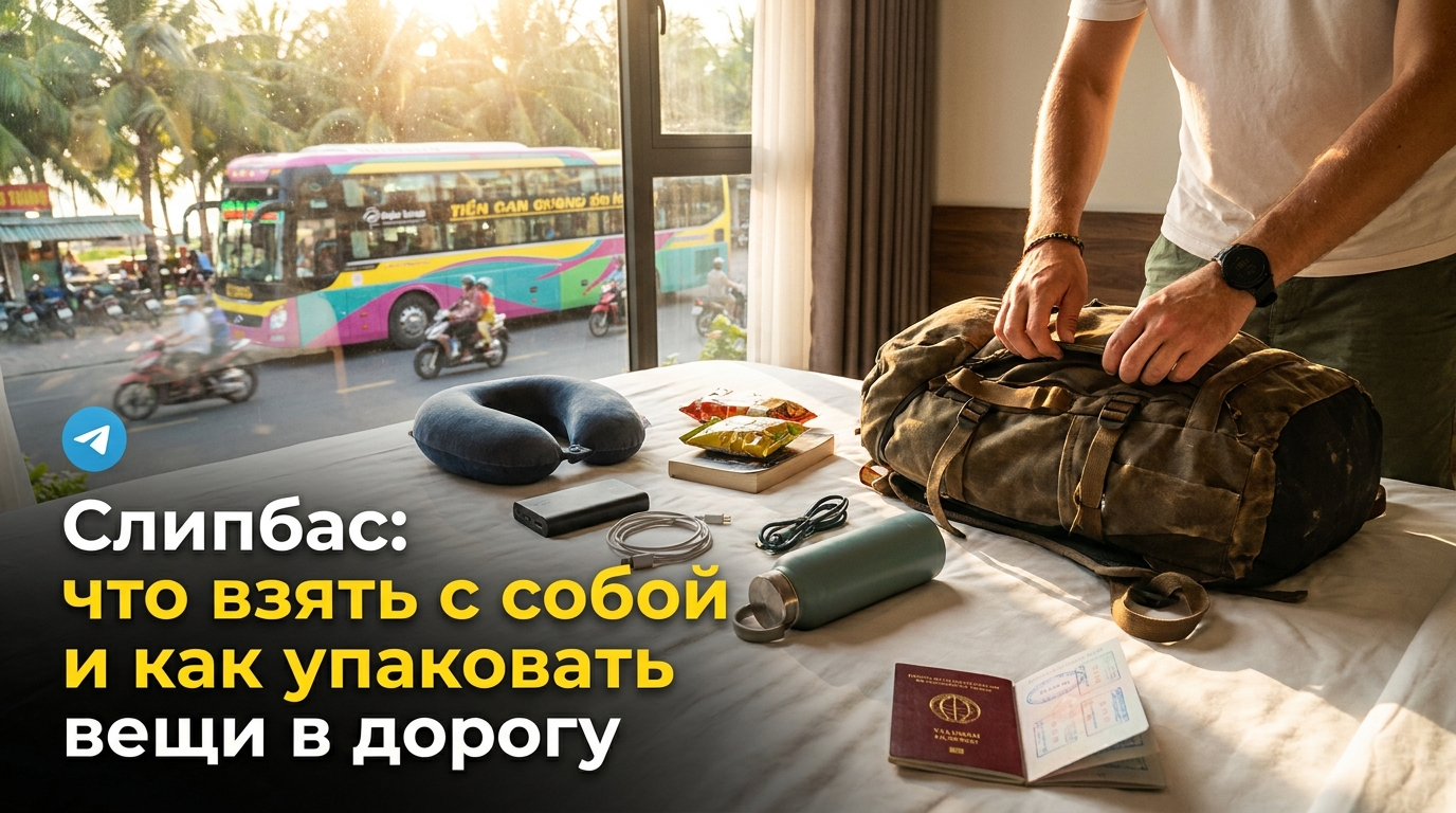 Упаковка вещей в дорогу для слипбаса